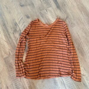 Striped Brown Long Sleeve Top